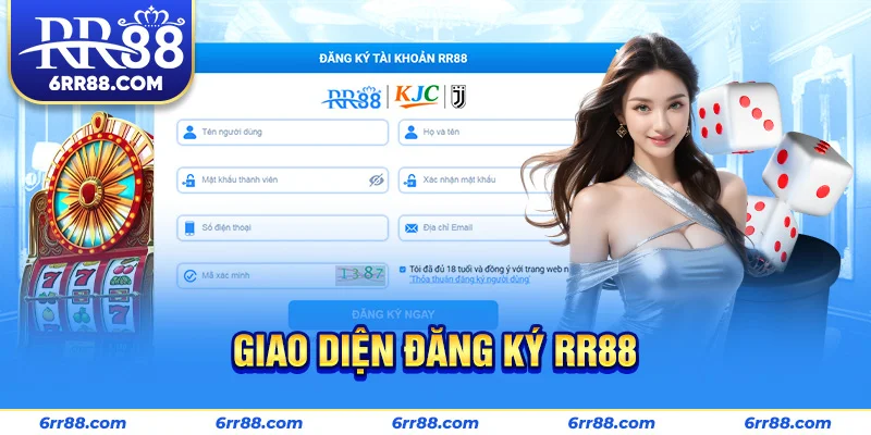 Giao diện đăng ký RR88